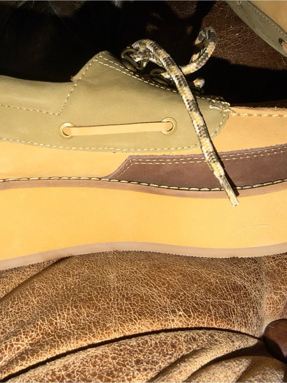 Steve Madden women’s Platform Boat Shoes in Tan and Brown